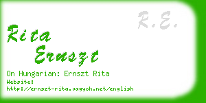 rita ernszt business card